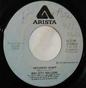 Bay City Rollers on Arista / Saturday Night / Marlina / 45 RPM Vinyl Record VG++ - Picture 1 of 2