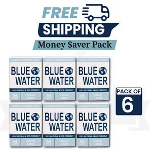 Agua Azul, Sábanas Detergente para Lavandería, 64 Cargas (LINA FRESCA)-PAQUETE DE 6 - Imagen 1 de 6
