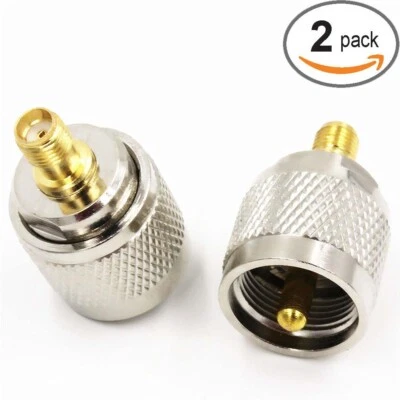 2pcs PL-259 UHF Male Plug to SMA Female Jack RF Adapter Connector Parts USA - Image 1 of 4