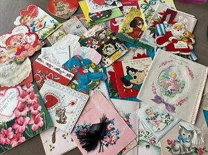 Vintage Greeting Card Lot of 30 Valentines Christmas Graduation Get Well Etc - Picture 1 of 12