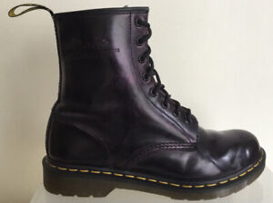 Doc Dr Martens 1460 Smooth Leather Black Metallic Air Wair Boots UK Size 7 EU 41