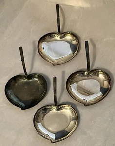 (4)Three Crowns Silversmiths,Pottstown,PA,USA, c. 1946-1965~Handled Heart Dishes - Picture 1 of 6