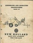 New Holland 80 Baler Assembling And Operators Manual
