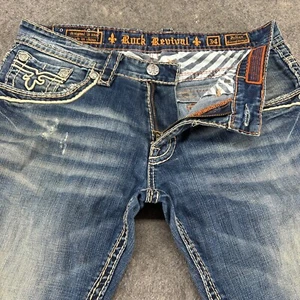 Rock Revival Jeans Herren 34x32 Blau Julian Relaxed Straight Leg Dark Wash Stretch - Bild 1 von 18
