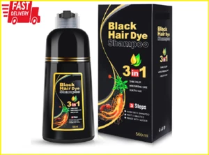 Hair Dye Shampoo 3 in 1 Hair Shampoo Instant Hair Dye Herbal Ingredients Black - Picture 1 of 6