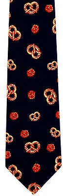 Corbata para hombre Twisted Pretzel Pretzels azul restaurante bocadillo corbata azul  Foto 1 de 3