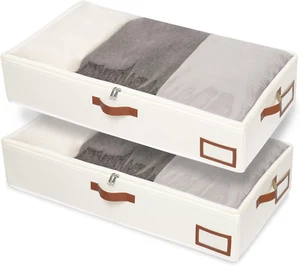 2 Pack Scatole per Armadio Salvaspazio, Con Finestra Trasparente Manici Rinforza - Foto 1 di 12