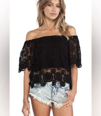 $228 GORRA DE NOCHE FREE PEOPLE "CARIBBE" CROCHET CROP TOP 1 XS Foto 1 de 4