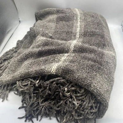 Restoration Hardware Throw Blanket Plaid Chenille Fog 50” X 70” NWT - Image 1 of 3