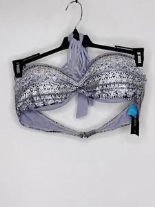 NWT Ambrielle Bikini Swim Top Medium Elastic Built In Bra Stretch Halter Straps - Picture 1 of 2