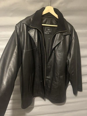 Matinee Black Leather Jacket – XL – Vintage – Removable Fleece Lining – V Good  - Image 1 of 4