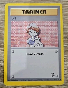 Pokemon TCG Bill Trainer Card Base Set 2 # 118/130 Unlimited Lp-Nm 99 - 2000 - Picture 1 of 2