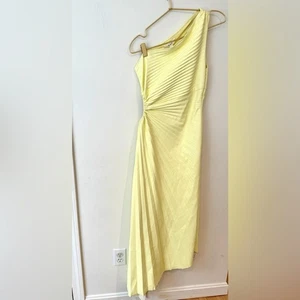 A.L.C. Delfina Kleid kanariengelb Größe 2 Kunstleder One Shoulder - Bild 1 von 16