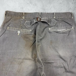 Vintage 40s 50s Faded Gray Buckleback Distressed Workwear Trouser Pants 28x31 - Picture 1 of 16
