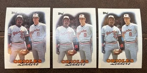(3) 1988 Topps Orioles Leaders Baseball #51 Cal Ripken Eddie Murray Cards! - Picture 1 of 2