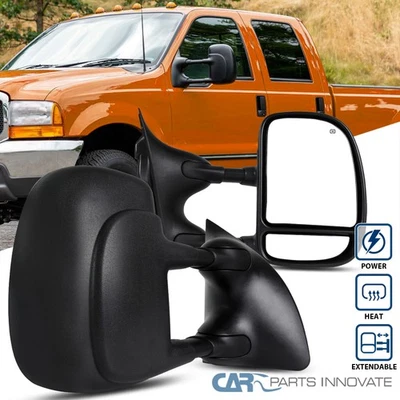 99-07 Ford F250 F350 F450 F550 Super Duty Power Heated Extend Tow View Mirrors - Image 1 of 4
