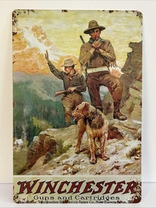 Winchester Advertising Metal Tin Sign Cowboy Western Man Cave Garage Decor NEW! - Picture 1 of 2