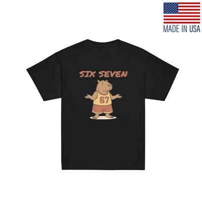 Camiseta YOUTH 67 Divertida Six Seven Linda Capibara Unisex Reimpresión Meme Baloncesto Foto 1 de 3