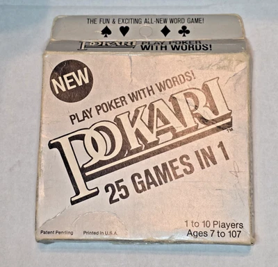 Pokari 25 Jogos em 1 / Poker com Palavras Vintage 1979 Caixa Aberta Cartas Seladas Raras - Imagem 1 de 3