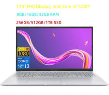 ASUS Vivobook Laptop 17.3"FHD Display Intel Core i3-1220P Up to 32GB RAM 1TB SSD