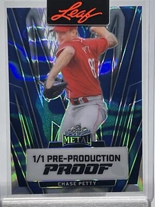 2024 LEAF Metal Baseball Chase Petty Blue Lava Pre-Production Proof 1/1 - Picture 1 of 2