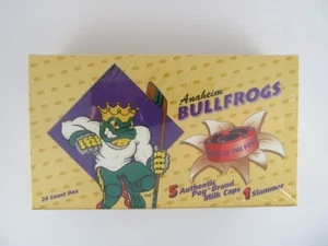 Vintage 1993 Anaheim Bullfrogs Hockey POGS Milk Caps -New Sealed Box Of 24 Packs - Picture 1 of 4