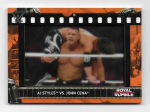 A J STYLES Vs. JOHN CENA 2021 Topps WWE Match Film Strip RELIC Card  30/50 - Picture 1 of 2