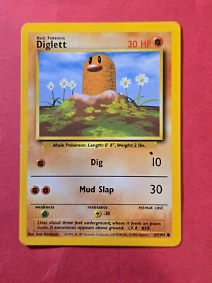 1999 Pokemon Base Unlimited #47 Diglett, C, NF/H, cd1 - Image 1 of 3