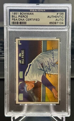 Подписанная карточка дебютанта Билли Пирса 1951 Bowman с автографом PSA/DNA White Sox - Изображение 1 из 4