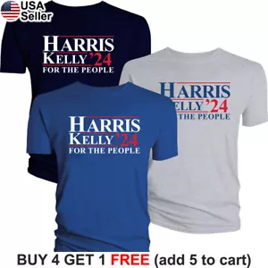 Harris Kelly 2024 T-Shirt Kamala Campaign 24 Vote for the People President BKH07 - Picture 1 of 20