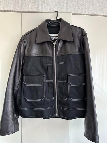 Maison Margiela Giacca di Pelle Uomo Taglia 46 Elegante Giacca di Design 7231MT