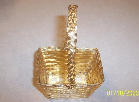 Gold Basket with twisted handle Cover