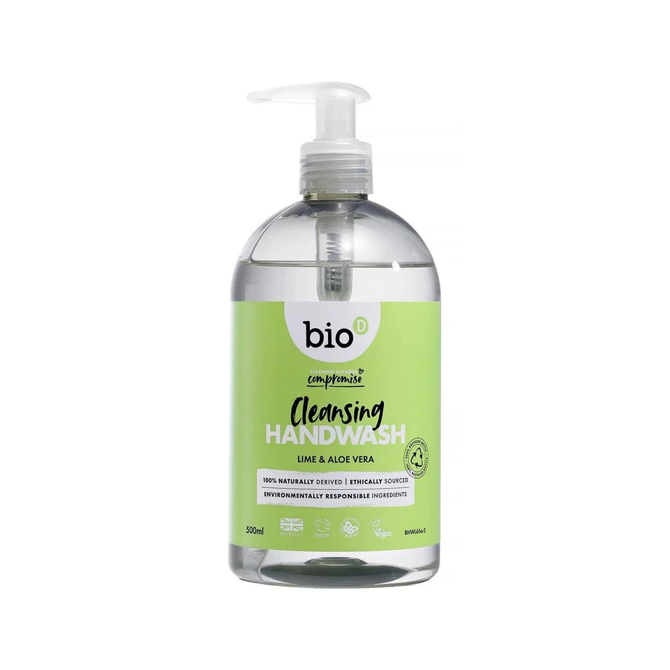 Bio-D Lime & Aloe Vera Cleansing Hand Wash - 500ml (Pack of 2) - Image 1 of 1