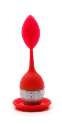 Paquete de 3 infusores de té de silicona de acero inoxidable con bandeja de goteo Foto 1 de 4