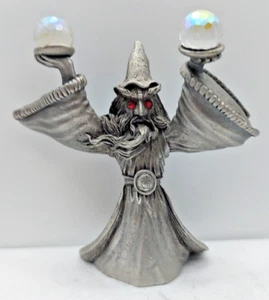 1987 Redeyed Wizard Holding Duel Orbs 2,75 Zoll Zinnfigur Löffel CMR 588 - Bild 1 von 4