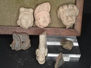 Lote 3 cabezas bonitas terracota Tlatilco precolombino mexicano grupo - Imagen 1 de 5