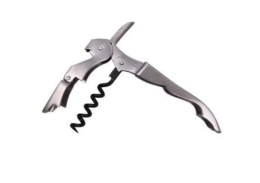 Apribottiglie Levatappi da Cameriere Inox Doppio Passo + Lama Tagliafoglia - Immagine 1 di 1