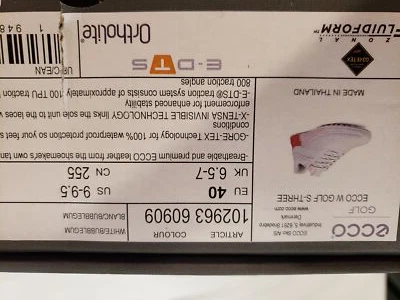 New - Ecco S-Three Women's Golf Shoe - US 9 9.5 M - EU 40 - Style: 102963 - Image 1 of 4