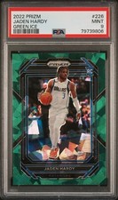 2022-23 Panini Prizm Jaden Hardy Green Ice Prizm Rookie RC PSA 9