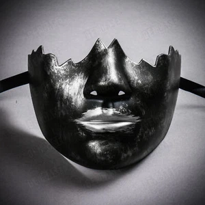 Black Silver Lip Lower Half Face Costume Masquerade Festival Ball Party Mask - Picture 1 of 3