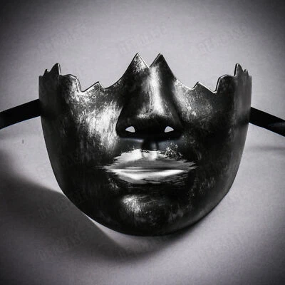 Black Silver Lip Lower Half Face Costume Masquerade Festival Ball Party Mask - Image 1 of 3