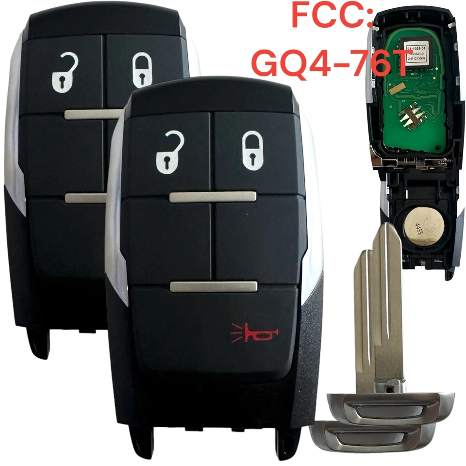 2 para 2019 2020 2021 RAM 2500 Prox Smart Key Mando a distancia GQ4-76T Foto 1 de 1