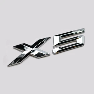 Plata cromo X5 Número de letra del coche Insignia del maletero trasero Emblema de la insignia del maletero para BMW Serie X - Imagen 1 de 1