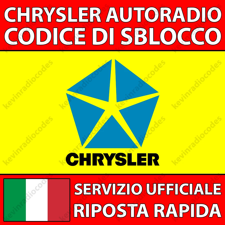 ✅CHRYSLER RADIO CODICE DI SBLOCCO PER TUTTI I MODELLI GRAND VOYAGER PT CRUISER✅ - Immagine 1 di 4
