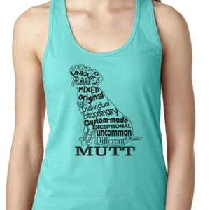 Camiseta sin mangas Mutt Dog Lover Rescue Mamá Amor Adoptado Cachorro Única para mujer Racerback - Imagen 1 de 13