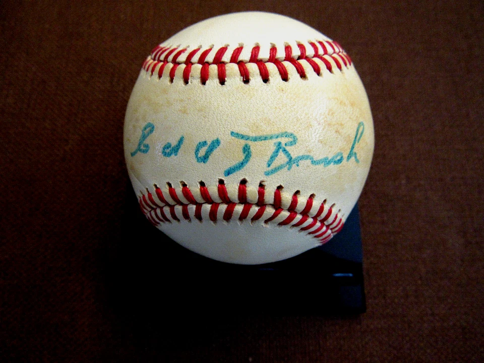 EDD ROUSH 2 X BATTING CHAMP REDS GIANTS HOF SIGNED AUTO MACPHAIL GU BASEBALL JSA - Image 1 of 4
