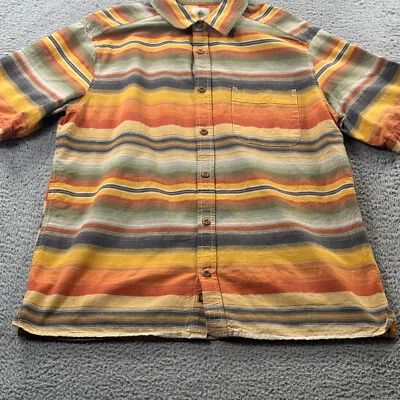 The Territory Ahead Shirt Mens Large Aztec Cowboy Brown Stripe Cotton Western - Image 1 of 4