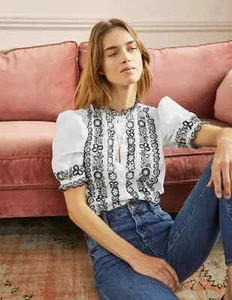 Boden Embroidered Short Sleeve Shirt-Size 14-TO963-Q13 - Picture 1 of 9