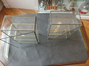 LOT DE 2 MINI-VITRINES EN VERRE ET METAL VINTAGE HAUTEUR 27 CM - Imagen 1 de 9