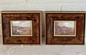 2 impresiones artísticas enmarcadas en miniatura FC Turner The Noble Tips siglo XIX Irish Fox Hunt - Imagen 1 de 7
